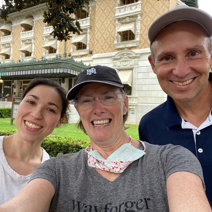 Retirement travelers with niece at Bathhouse Row