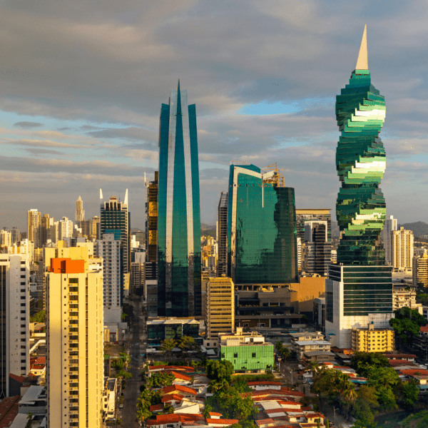 Panama City Skyline with large modern skyscrapers