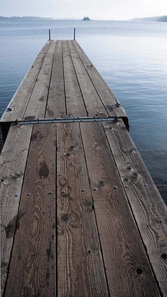 wooden plank dock