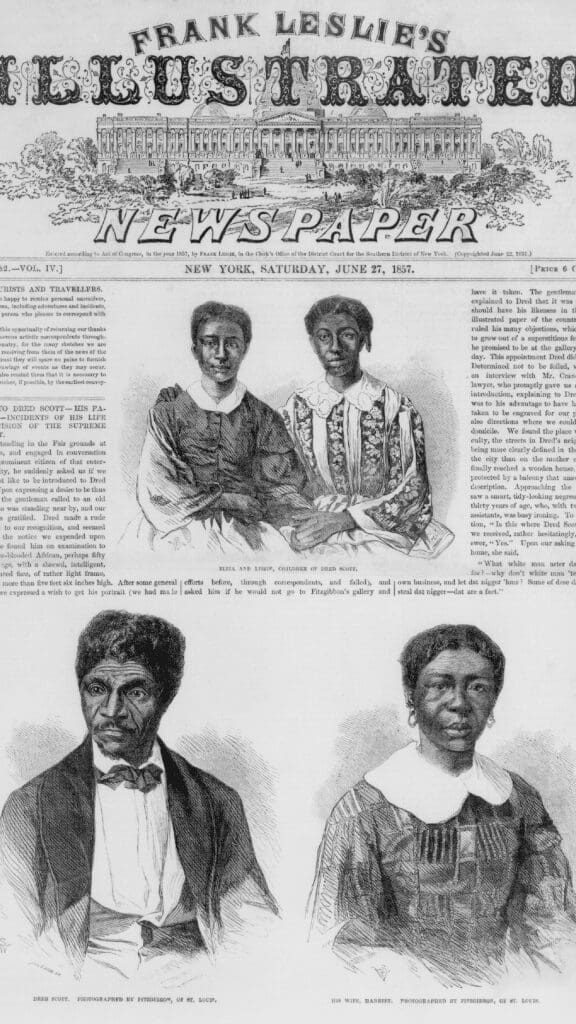 a flyer showing the family of dred scott