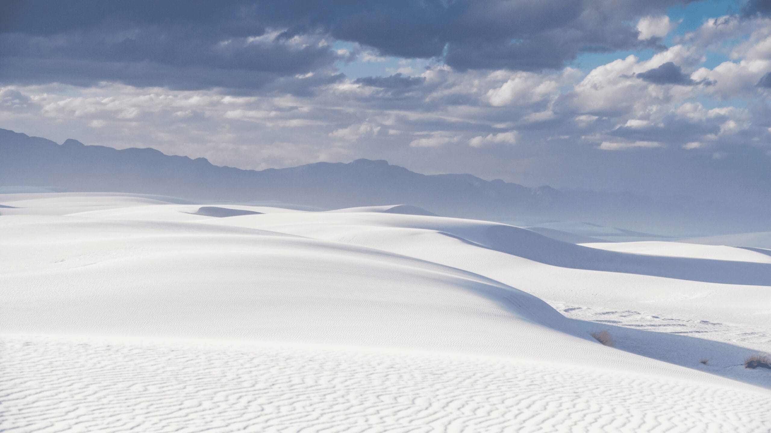 White sand dunes as far as the eye can see