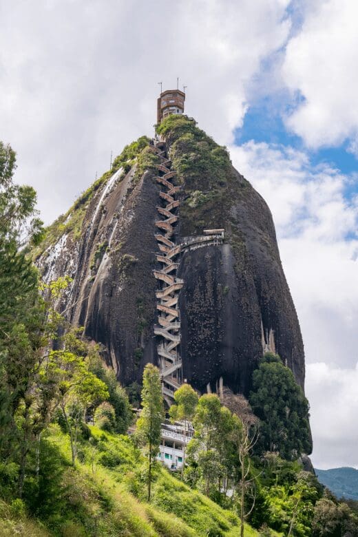 large rock with stairway to top