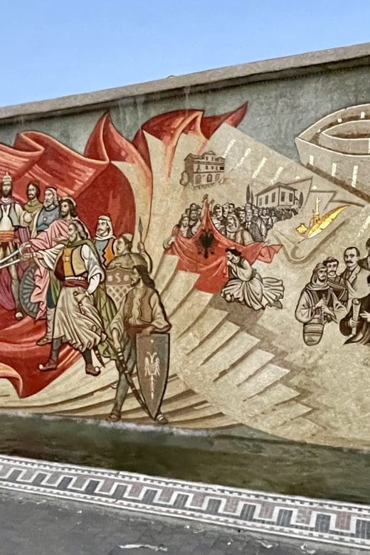 Historical painting on side of building