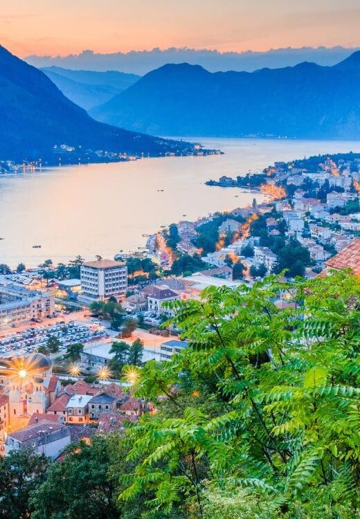 A view from the castle looking down on the city of Kotor.