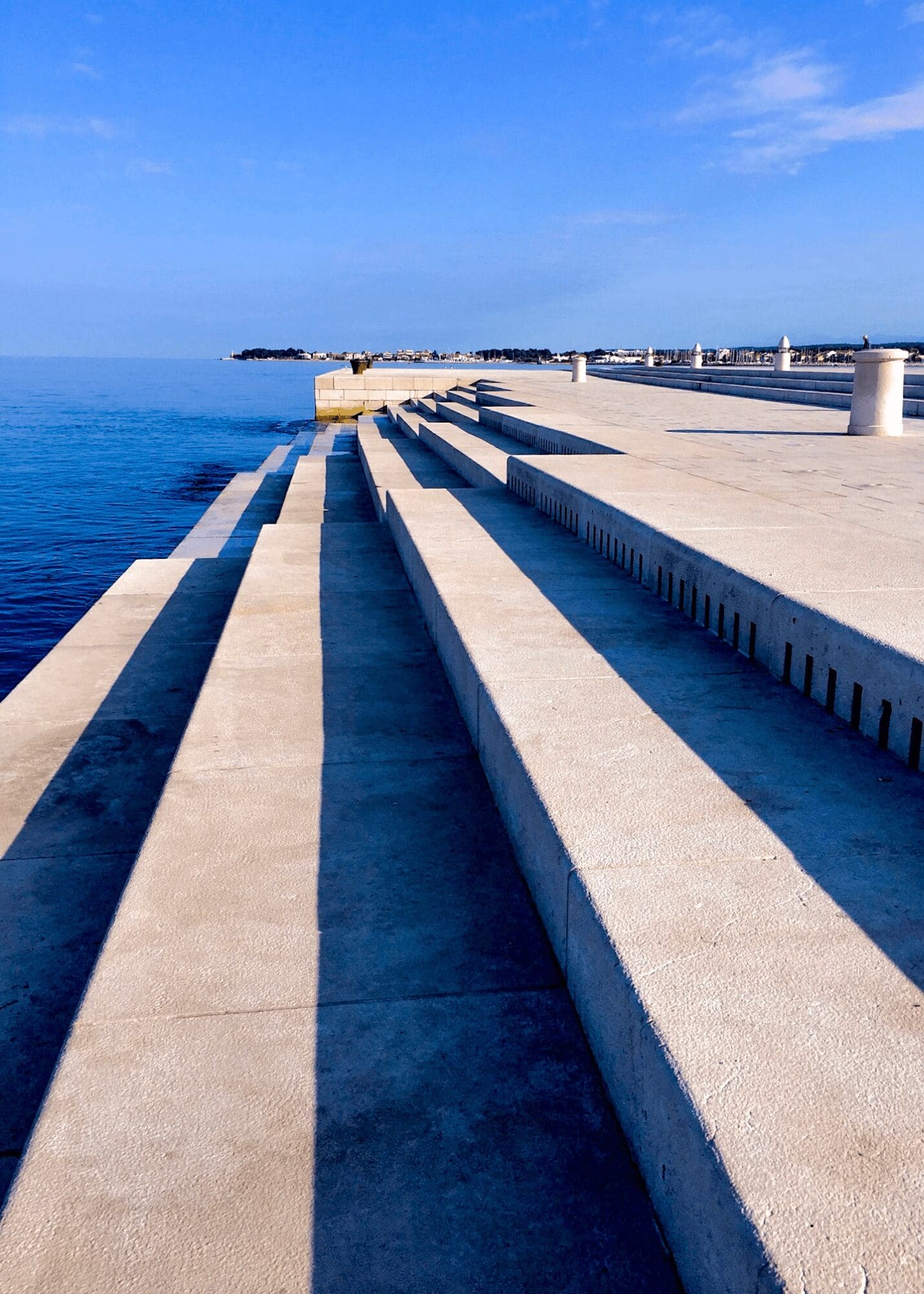 steps with sea organ underneath sea wall