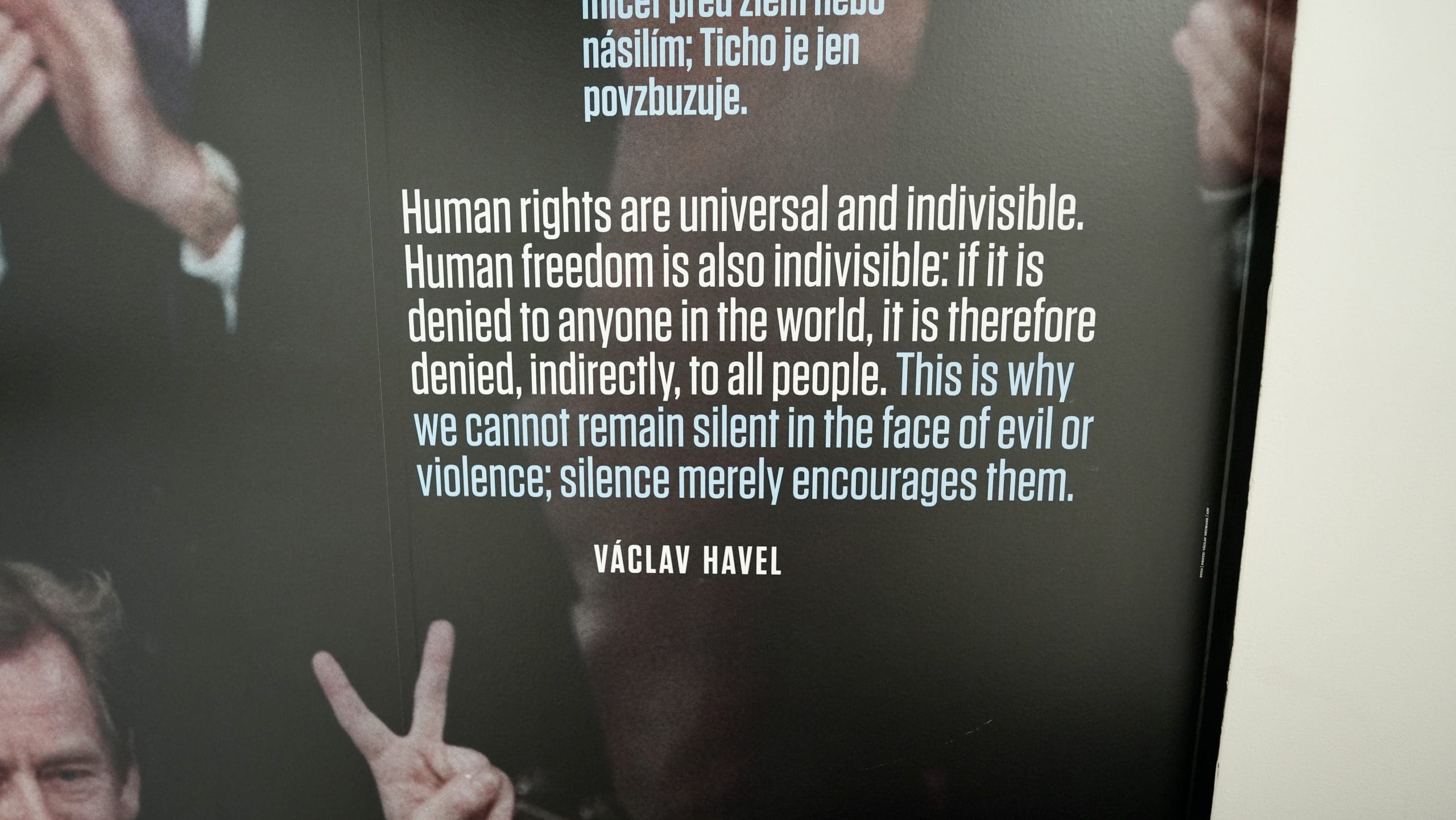 Quote about peace at the museum
