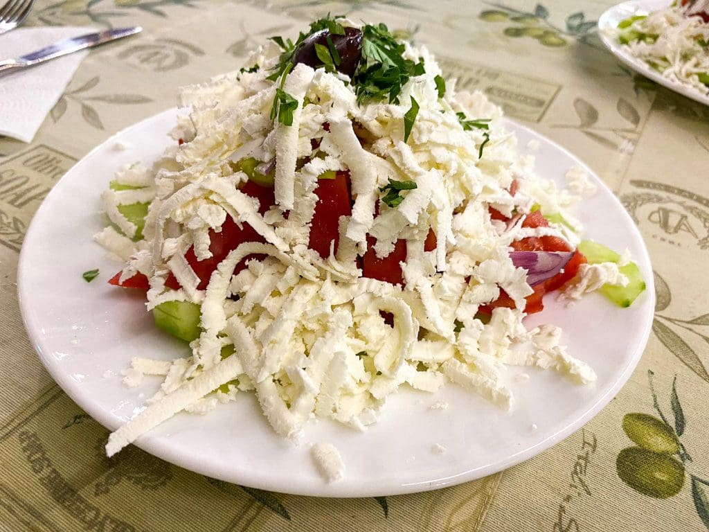 grated cheese tomatoes and cucumber
