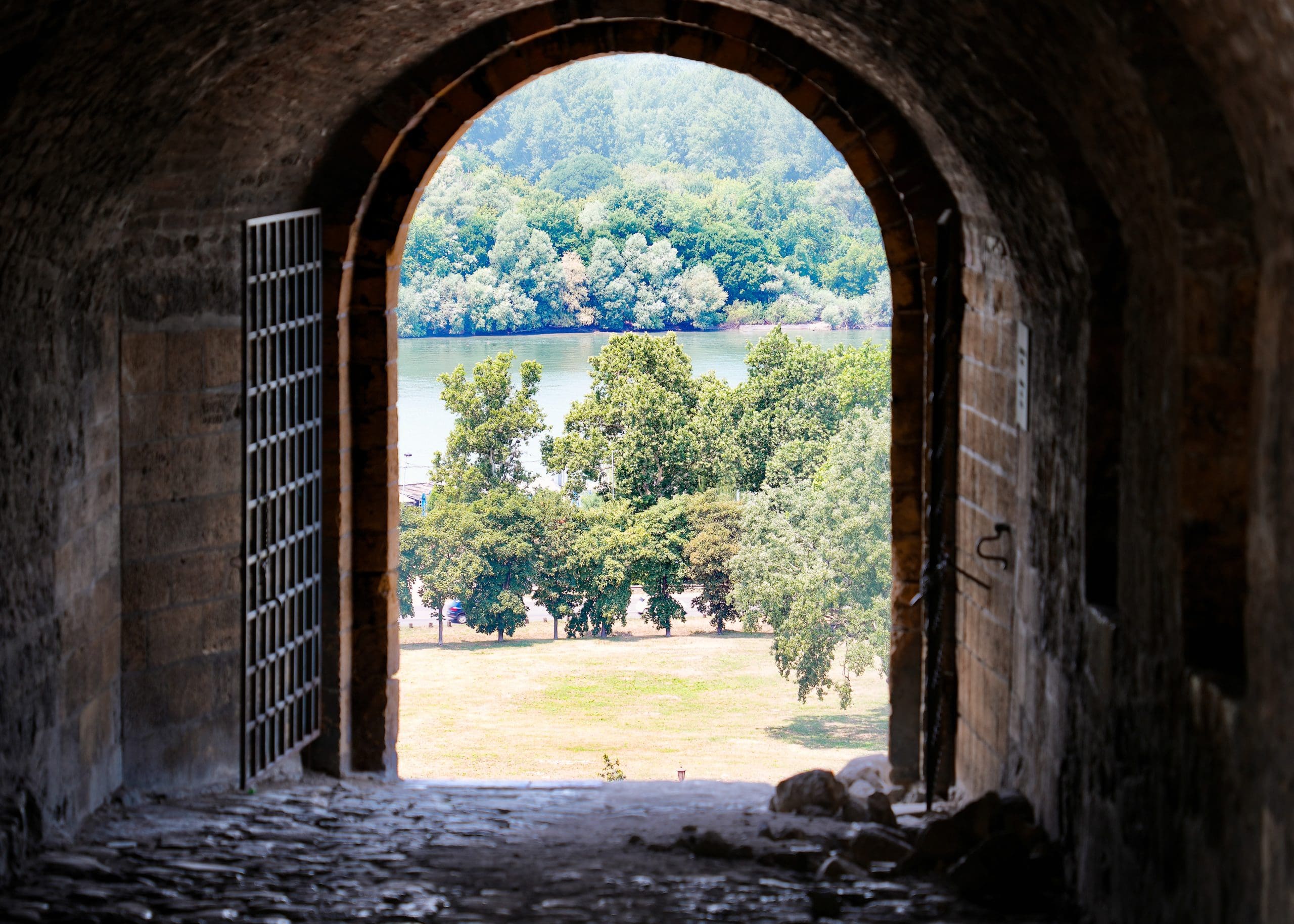 Door of fortress looking out over river