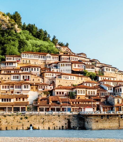 hillside homes in Berat Albania