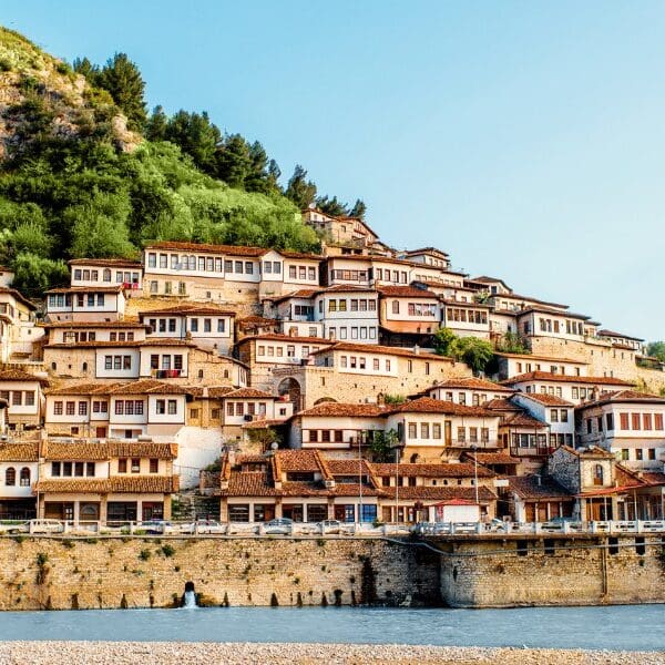 hillside homes in Berat Albania