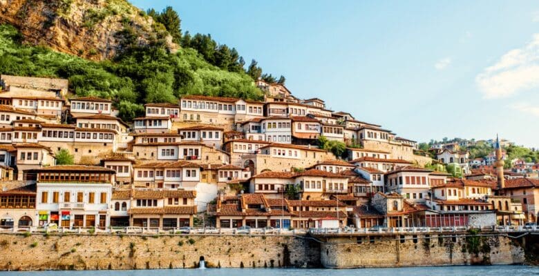 hillside homes in Berat Albania