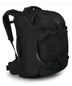 black backpack for traveling that has a zip off day pack