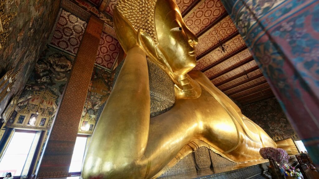 golden reclining Buddha in Bangkok