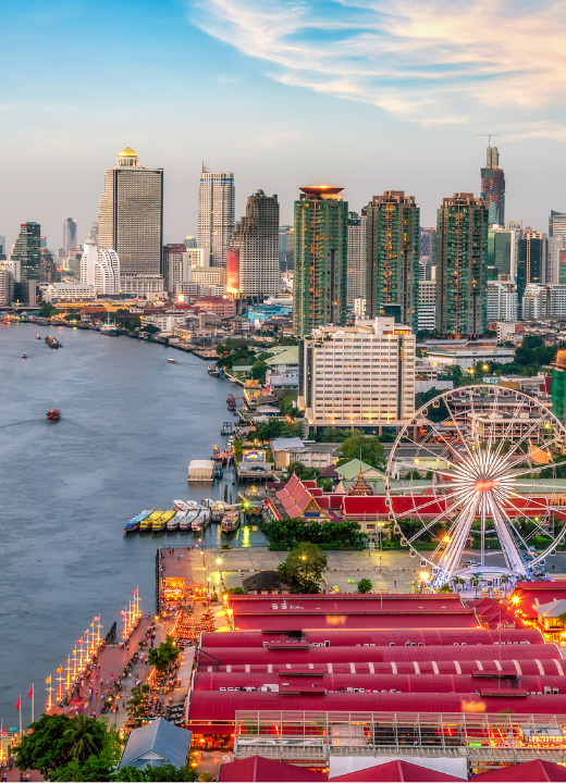 Aerial view of Bangkok Thailand