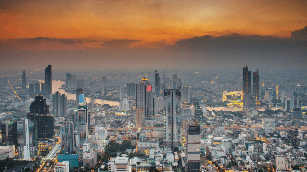 Bangkok skyline at sunrise