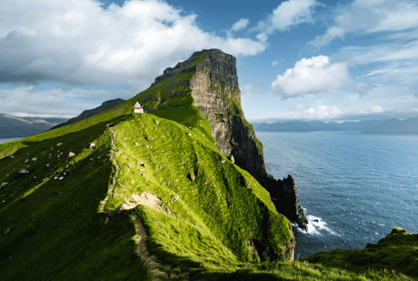 dramatic landscape of Kalsoy island in the Faroe islands