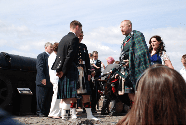 A wedding ceremony at Edinburgh Castle