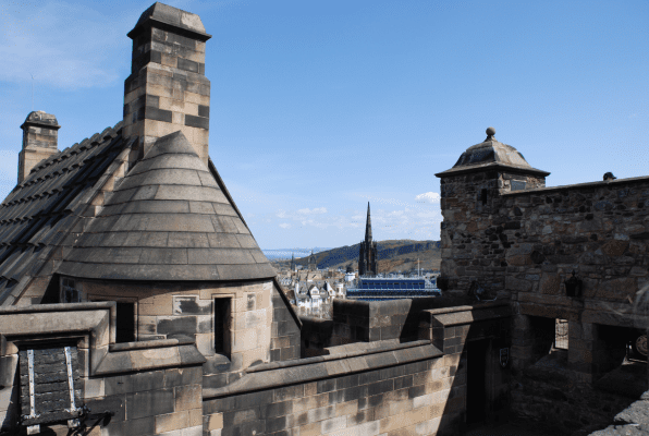 View from Edinburgh Castle of rooftops