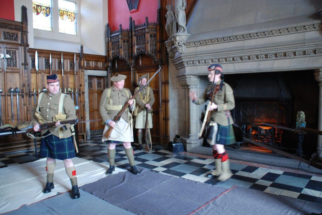 an enactment at Holyrood palace in Scotland