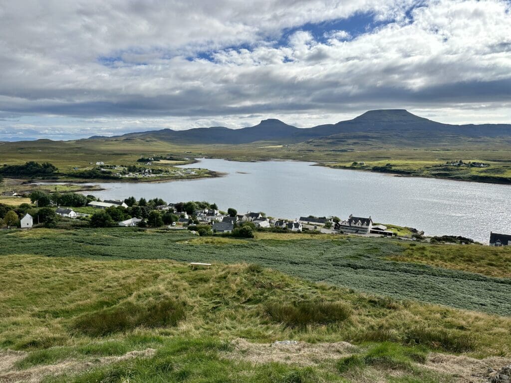 view of a lake and mountains in the Scottish Highlands