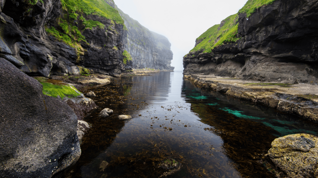 small natural harbor in the Faroe Islands