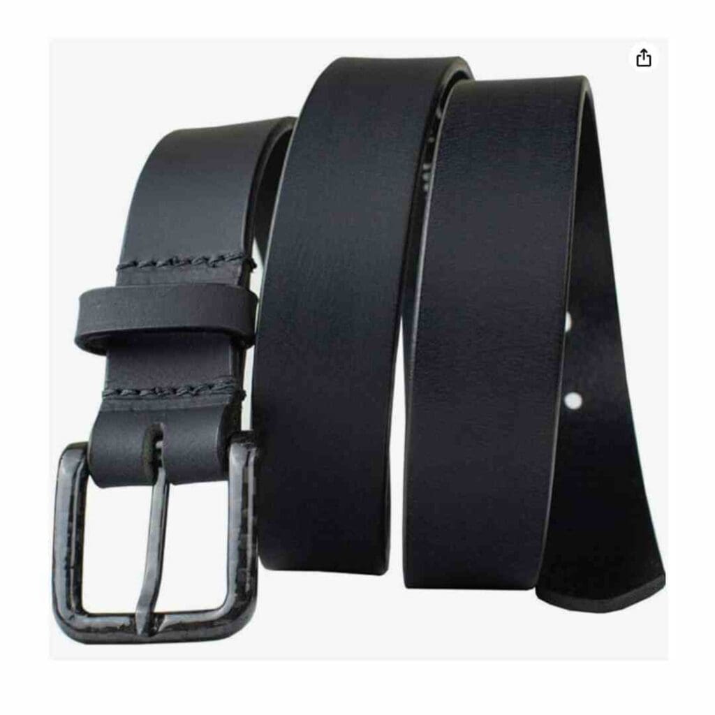 Belt with non-metal buckle.