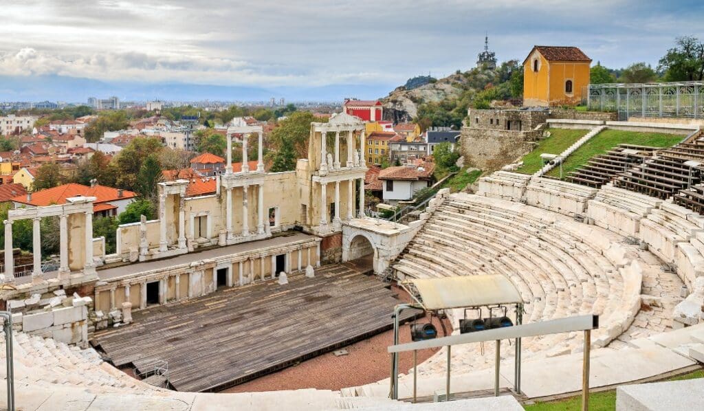 Roman amphitheater in Plovdiv Bulgaria