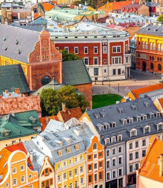 colorful buildings of riga latvia