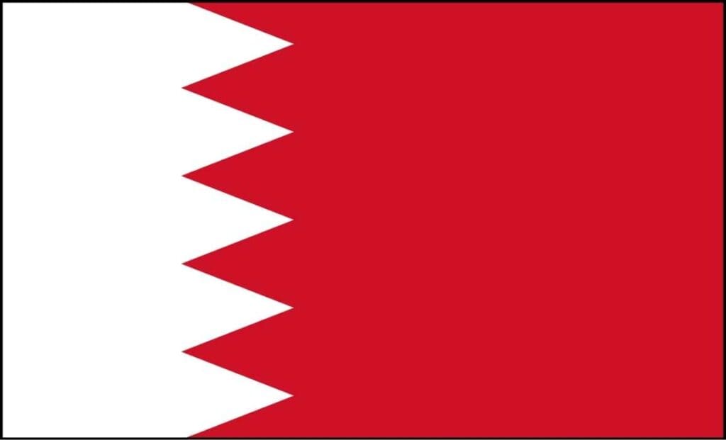 a red and white flag.