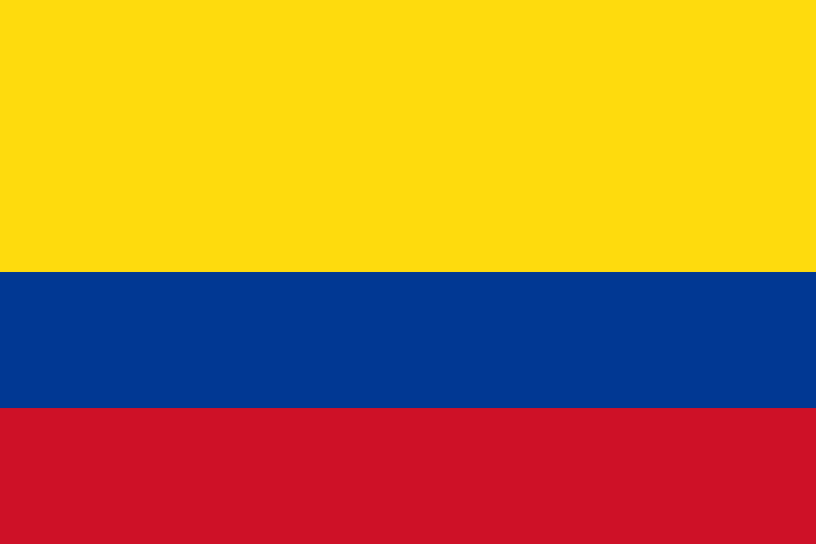 a flag with a large yellow stripe, followed by blue and red.