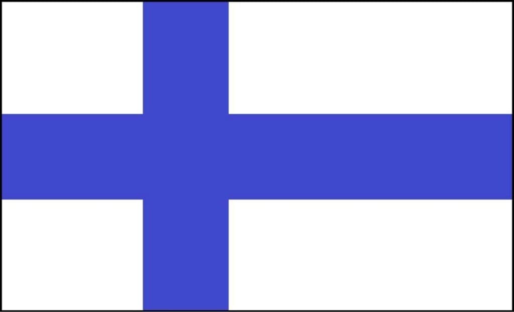 A white flag with a blue cross.