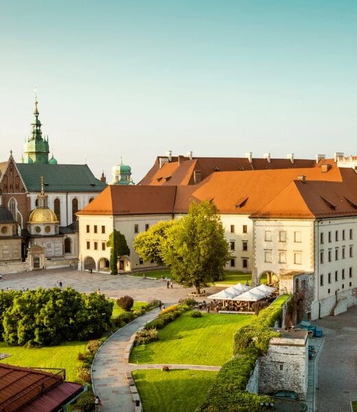 castle on hill in krakow poland