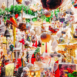 Christmas market display at Hales market in Vilnius