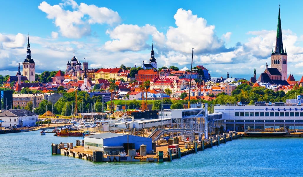 view of tallinn estonia from water