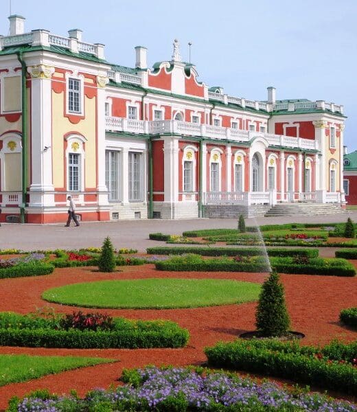 beautiful red and green museum in tallinn estonia