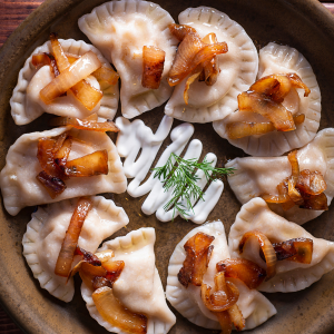 plate of Polish pierogis