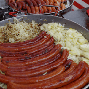 plate of Polish kielbasa