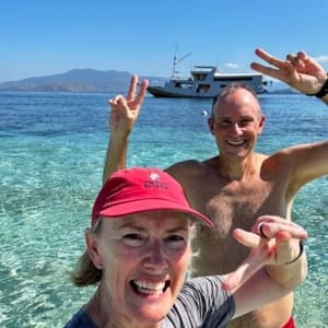 John and Bev snorkeling in Komodo Island waters