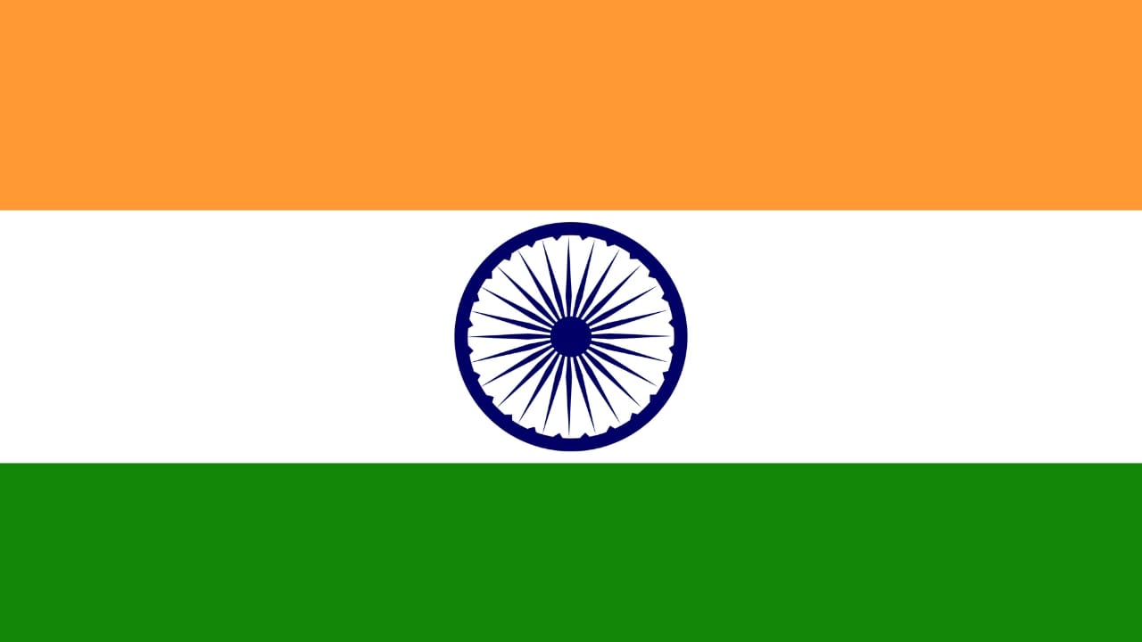 orange, green and white flag of india