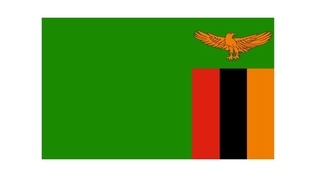 zambia flag with green background