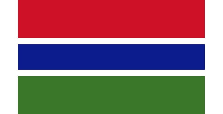 Red, blue, white , and green flag of Gambia
