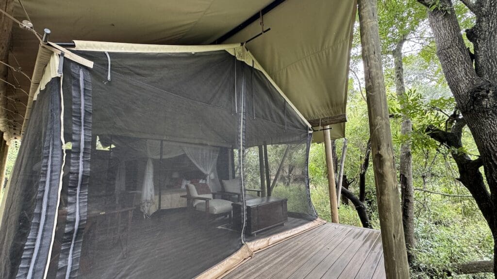 A view of the tent at Honeyguide Safari