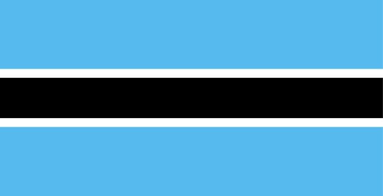 blue, black and white flag of Botswana