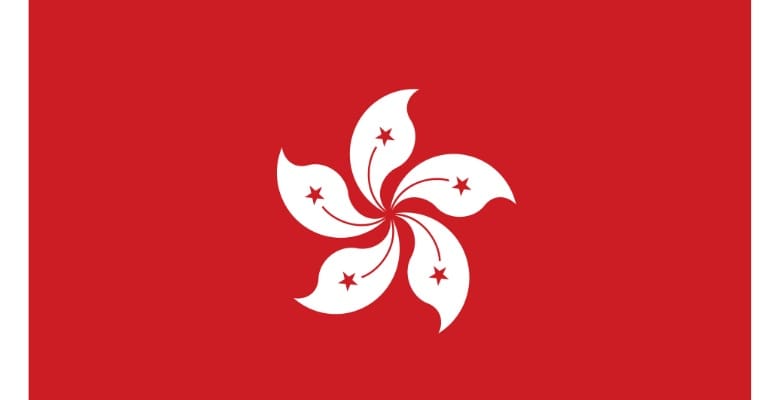 red and white flag of Hong Kong