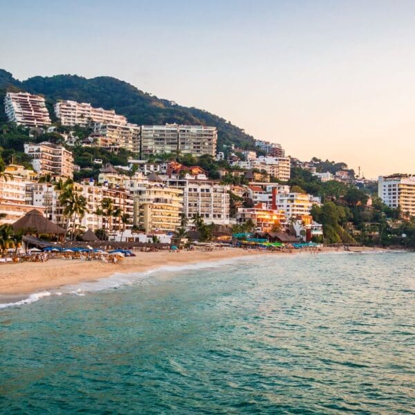 Shoreline area with hotels in Puerto Vallarta