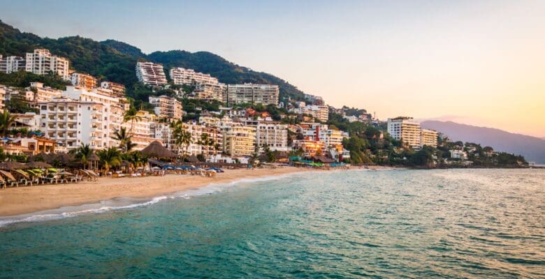 Shoreline area with hotels in Puerto Vallarta