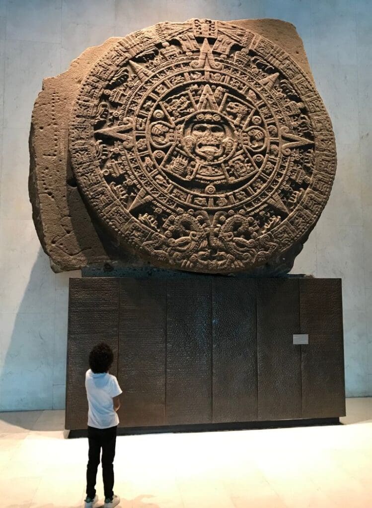 The aztec Calendar on display.