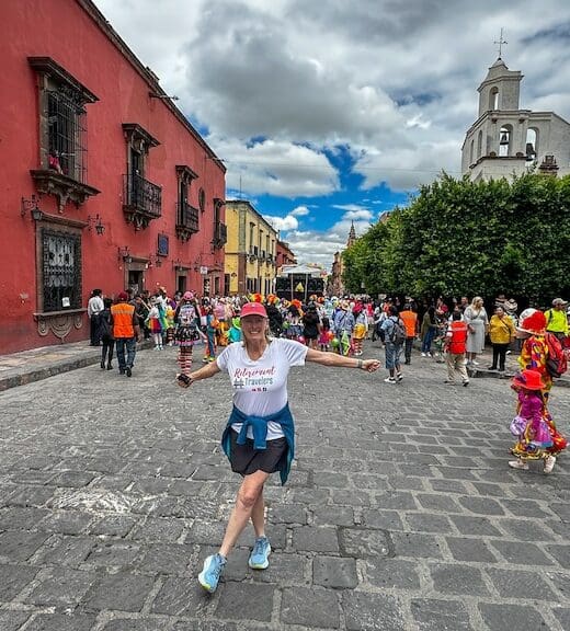 woman standing in Mexican street