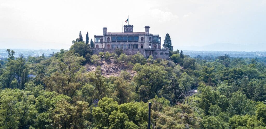 A castle in the center of Mexico City