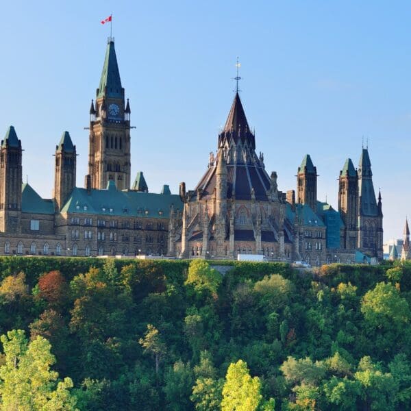 Ottawa government buildings on a hill